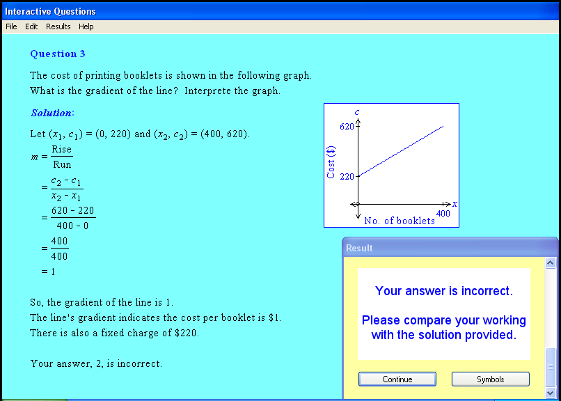 A linear graphs chapter screen shot.