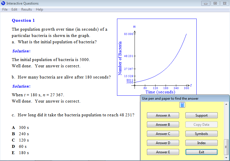 Solution for a question from Year 10 Interactive Maths, Chapter 8: Indices, Exercise 26: Exponential Graphs.