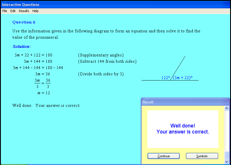 An equations chapter screen shot.