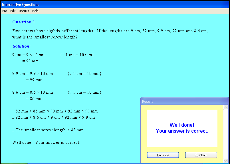 A length and perimeter chapter screen shot.