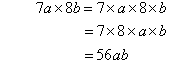 An example showing the multiplication of unlike terms.