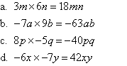 The solution to example 2 that involves the multiplication of terms.