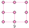a square formed by 9 dots