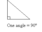 A right triangle has one triangle that is 90 degrees.