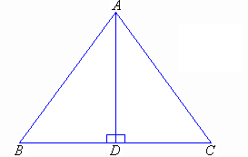 Triangle ABC is divided into two triangles by the line AD.