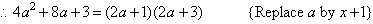 So 4a^2+8a+3=(2a+1)(2a+3).