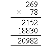 Long multiplication solution for Example 12.