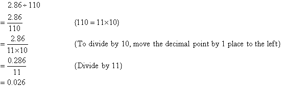 Move the decimal point 1 place to the left and divide by 11.