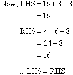 LHS = 16 = RHS