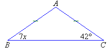 Find x in triangle ABC.