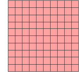 100% of this square grid is shaded.