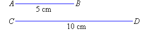 Compare AB to CD.