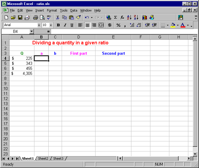 Excel spreadsheet