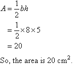 Area is 20 square centimetres