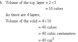 Volume of the solid is 40 cubic centimetres