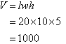 V = 1000