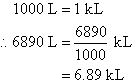 6890 L = 6.89 kL