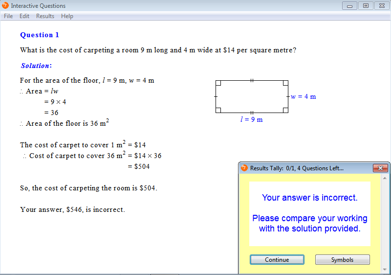 Solution for a question from Year 7 Interactive Maths, Chapter 13: Area of Plane Figures, Exercise 7: Problem Solving.