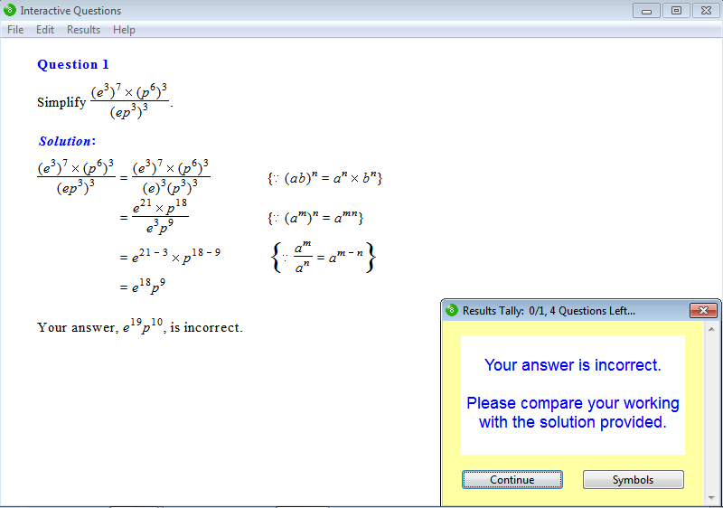 Solution for a question from Year 8 Interactive Maths, Chapter 7: Indices, Exercise 22: Index Law for Powers of Products.