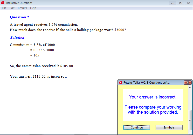 Solution for a question from Year 9 Interactive Maths, Chapter 12: Consumer Arithmetic, Exercise 21: Commission.