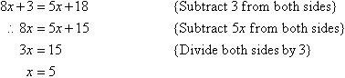 The solution can be set out in four lines.