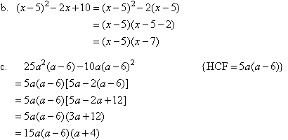 Find and take out the HCF and then factorise (factorize).