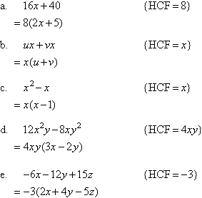 Take out the HCF and factorise (Factorize).