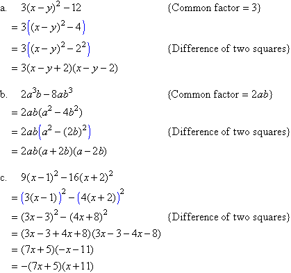 Examples of factorization