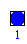 Asquare with 1 row containing 1 dot.
