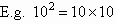 10 squared in expanded form