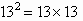 13 squared in expanded form