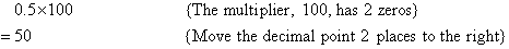 Move the decimal point 2 places to the right.