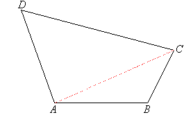 The diagonal AC divides the quadrilateral into two triangles