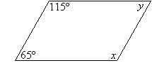 Find the value of the pronumerals x and y.