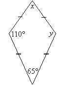 Find the value of the pronumerals x and y.