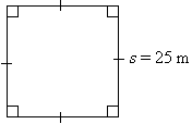 Square of side-length 25 m
