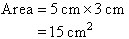 Area is 15 square centimetres