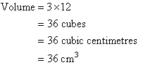 Volume is 36 cubic centimetres