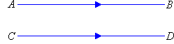 The lines AB and CD are parallel