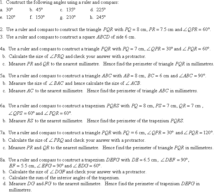 Construction of Angle 60 degrees and 30 degrees